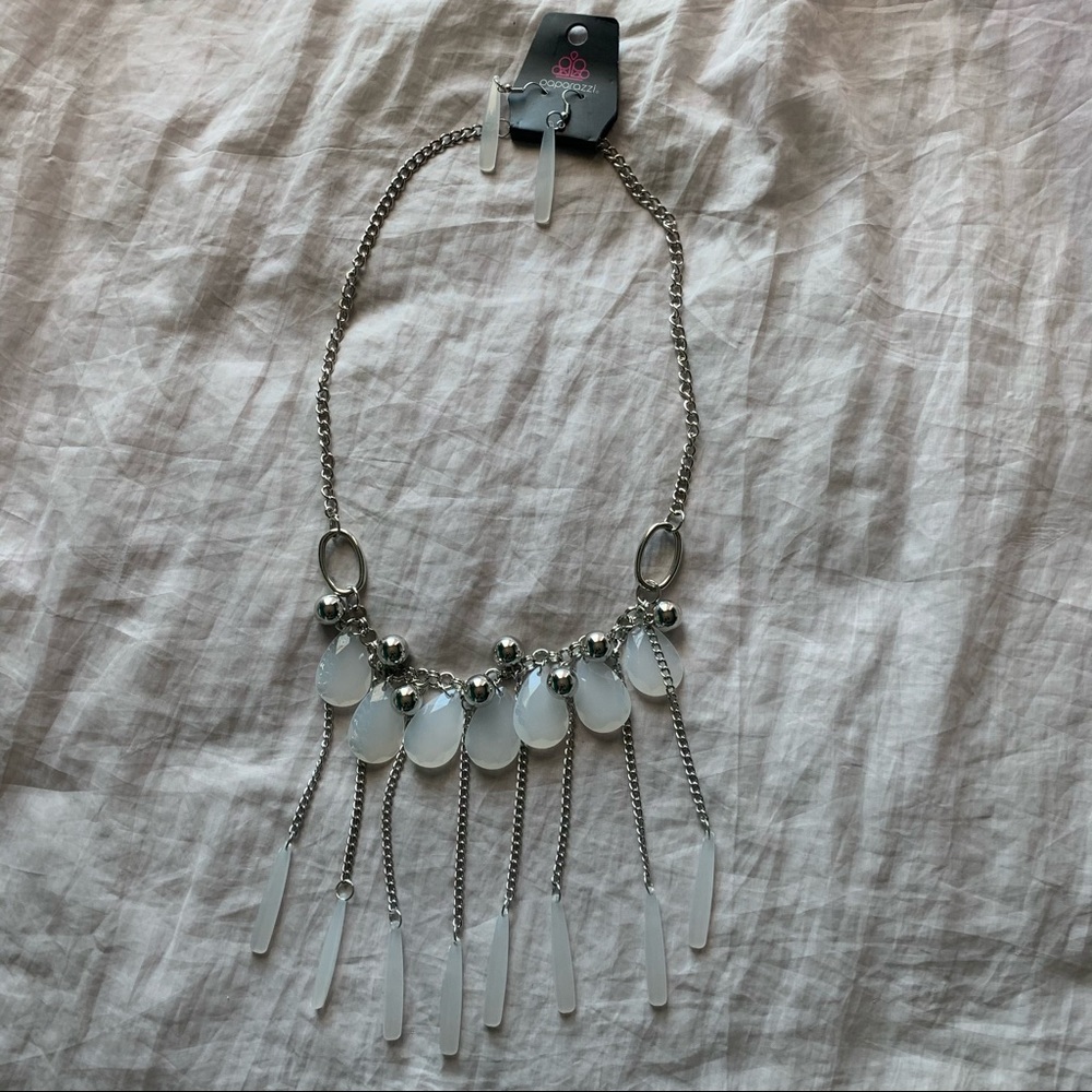 Paparazzi white necklace set